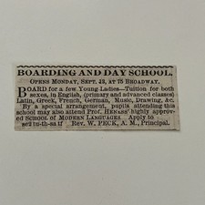 School of Modern Languages Rev. W. Peck 1869 CT Clipping TAJ7-S26 picture