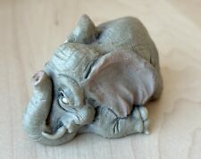 Vintage Frumpy Elephant Figurine Sculpture Sad Face Olan 1992 DH 3 1/2