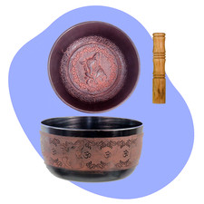 Kheops International 6" Tibetan Singing Bowl Ganesha Nepal Metal Yoga Meditation picture