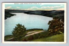 Keuka Lake NY-New York, Scenic View From Bluff Point, Vintage c1931 Postcard picture