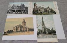 Lot 4 Antique UDB Postcards W/ Glitter Accents Buildings Buffalo,Newark,Philly  picture