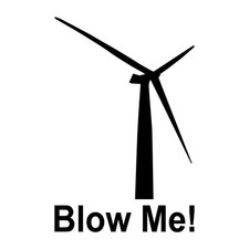 Blow Me Windmill Wind Power Decal Sticker Black Die Cut Vinyl picture