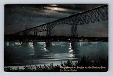 Poughkeepsie NY-New York, Bridge On The Hudson River, Antique, Vintage Postcard picture