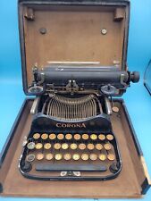 Antique Corona 3 Standard Folding Typewriter Early Model w/Case Rough/see photos picture