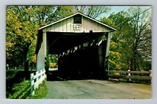 Summit Co OH-Ohio, Everett Road Covered Bridge, Vintage Postcard picture