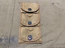 ORIGINAL WWI WWII US ARMY M1917 .45 REVOLVER PISTOL 3 CELL AMMO POUCH picture