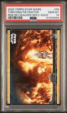 2020 TOPPS STAR WARS RISE SKYWALKER TORCHING TIE FIGHTER REY GOLD /10 PSA 10 picture