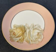 RARE Bavaria Z.S. & Co Porcelain Hand Painted 6” Plate Two Roses Vintage Antique picture