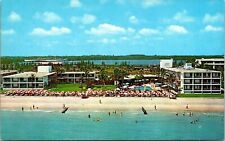 Pan American Motel Birds Eye View Miami Beach Florida Ocean Chrome Postcard picture