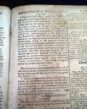 President GEORGE WASHINGTON Letter Answer Signed in Type 1795 American Newspaper picture