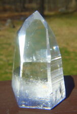 Polished Lemurian Quartz Crystal with Natural Striated Shaft Side picture
