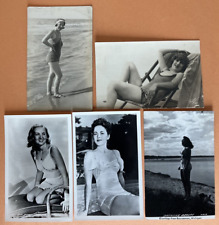 5 RPPC Young Women in Swimsuits Antique Real Photo Postcards - Ex. Condition picture