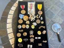 Lot of US WWII & Other Military Medals Hat Pins And Insignia picture