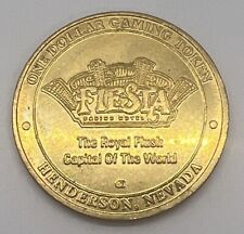 Fiesta Casino Hotel $1 Brass Slot Token Henderson Nevada Royal Flush 2002 picture