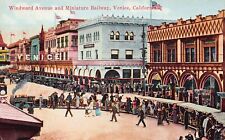 Venice CA California Scenic Railroad Railway Kinney Pier c1910 Vtg Postcard B17 picture