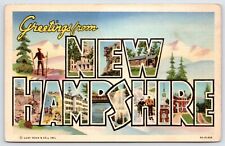 Postcard Greetings From New Hampshire Large Letter Posted 1940 picture