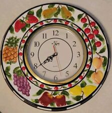 Hand Painted Collection Ceramic Mixed Fruits 3D Quartz Wall Clock KK Very Good picture