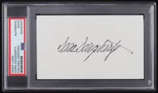 WASP B-29 TEST PILOT GOLD MEDAL REC DORA DOUGHERTY SIGNED SLABBED 3x5 CARD (PSA) picture
