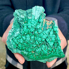 339G Natural Green Malachite Crystal Flaky Pattern Ore Specimen Quartz Healing picture