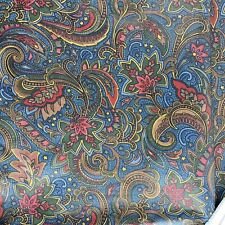 Vintage Paisley Fabric 1988 Blue Gold Pink Red Green 
