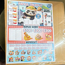Panda Takeout Pull Tab Scratch Card Game Casino 3500 Cards Bonus Seals picture