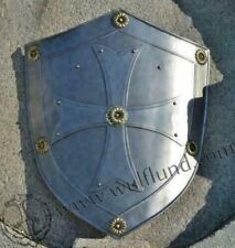 Medieval Heater Shield Knight Steel Sca Larp Waster 18 Guage Battle Shield Gift picture