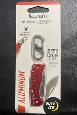 Nite Ize DoohicKey Key Chain Knife S-Biner Microlock Blade Red Aluminum picture