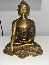 Bhumisparsha Mudra Buddha Brass Statue, Golden picture