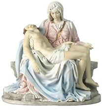 10.63 Inch Pieta and Michelangelo Decorative Figurine, Pink and Blue picture