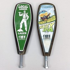 Lot of 2 Beer Tap Handles Everybodys Brewing Foggy Goggles Local Logger Hazy IPA picture