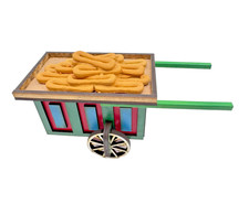 Handmade Wooden Model of Jerusalem Ka’ak Cart Palestinian Heritage Collectible picture