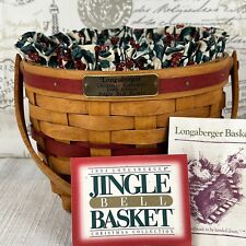 Longaberger 1994 Red Jingle Bell Basket with Liner and Plastic Protector 8 x 6 picture