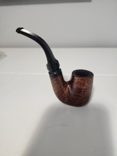 Wood Tobacco Smoking Pipe Bent Billiard Body Shape Brown Wood Finish picture