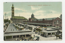 Vintage Postcard BUFFALO NY MARKET WASHINGTON ST POSTED  STAMP 1909 picture