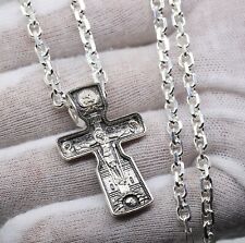 Saint Nicholas Christian Greek Sailor Body Cross Orthodox Silver925 Anchor Chain picture