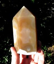 *VIDEO* HUGE 786g BEAUTFUL PATTERN CARNELLIAN AGATE polished CRYSTAL POINT picture