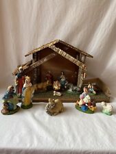 Vintage Italian Complete Nativity/ Crèche w/ Stable, 12+ pieces picture