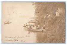 1906 Canoeing At Scudders Falls Ewing New Jersey NJ RPPC Photo Posted Postcard picture