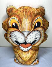 Vintage Richard The Lion Throw Pillow Cut & Sew 1960’s Cartoon Big Eyes 16” picture