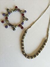 VTG Carved Silver Beads Necklace 30