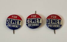 1948 Lot Of 3 Thomas Dewey for President Campaign Button Pin Pinbacks picture
