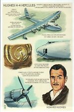 Hughes H-4 Hercules, Spruce Goose, Military, Plane, Howard -- Technical Postcard picture