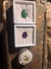 Lot Of 3 Gems.emerald Amathest &citrine Gems picture