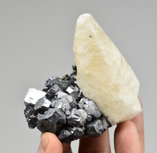 Calcite on Galena - Buick Mine, Iron Co., Missouri picture