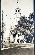 RPPC Midwest church unknown location Real Photo Postcard Streetview  picture