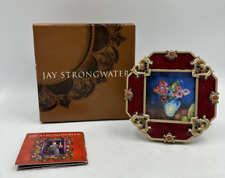 Jay Strongwater EVA Red Heart Octagon Crystal & Enamel Photo Frame In Box picture