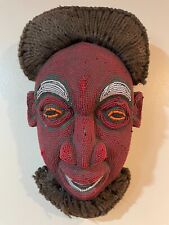 Authentic Vintage African Hand Carved and Beaded Bamileke 16” Mask From Cameroon picture