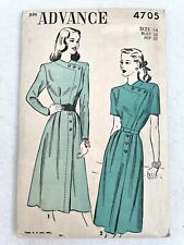 1947 Vtg Advance Sewing Pattern 4705 Misses Assymetric Dress 32 Bust Uncut FF picture
