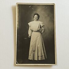 Antique RPPC Real Photograph Postcard Lovely Young Woman Beautiful Simple Dress picture