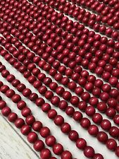 10 Vintage Christmas Tree Garlands, Red Wooden Cranberry Beads 9' each 90’ total picture